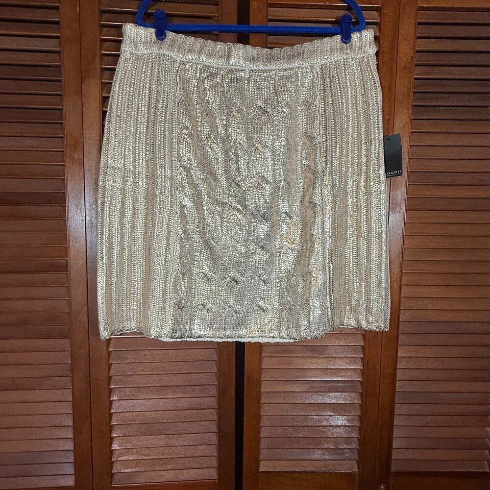 NWT Eloquii (Gold) Metallic Cable Knit Skirt